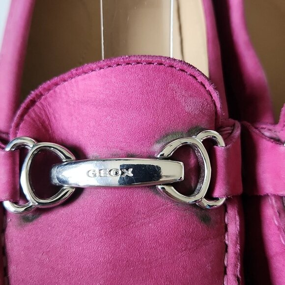 GEOX | Respira Fuchsia Pink Suede Loafers Sz 37 - Picture 4 of 7
